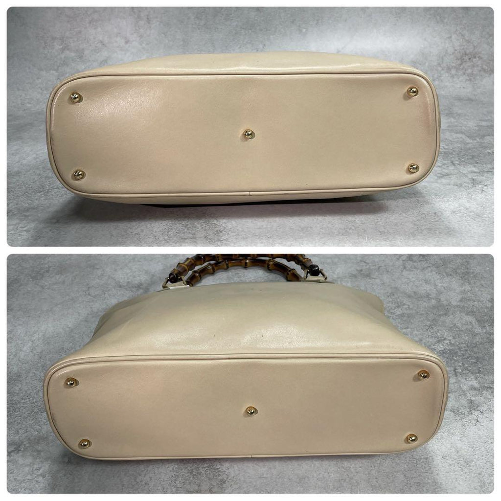 Gucci Handbag Bamboo Beige Leather Gold — view 8