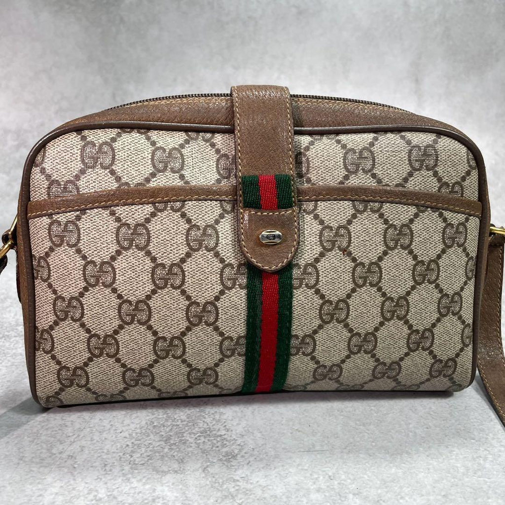 Gucci GG Sherry Line Shoulder Bag Brown Leather — view 2