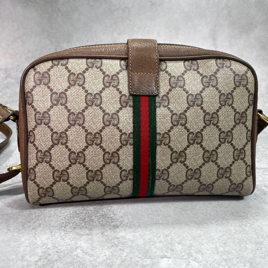 Gucci GG Sherry Line Shoulder Bag Brown Leather — view 3