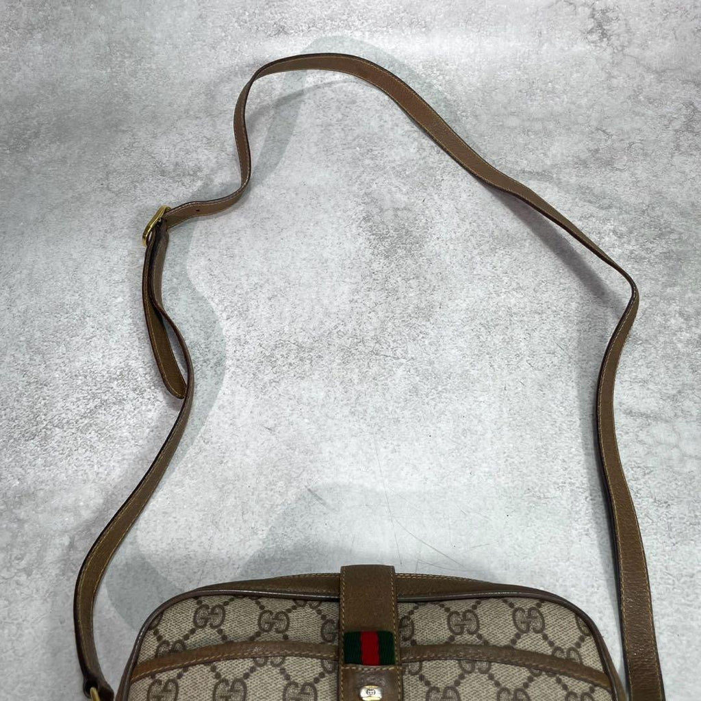 Gucci GG Sherry Line Shoulder Bag Brown Leather — view 4