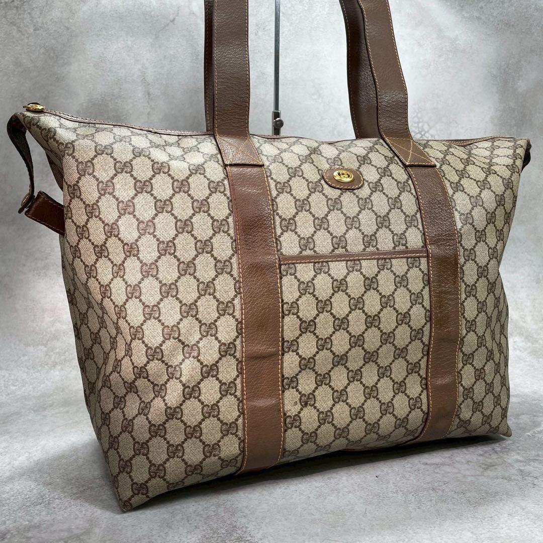 Gucci GG Boston Bag Brown Leather Logo
