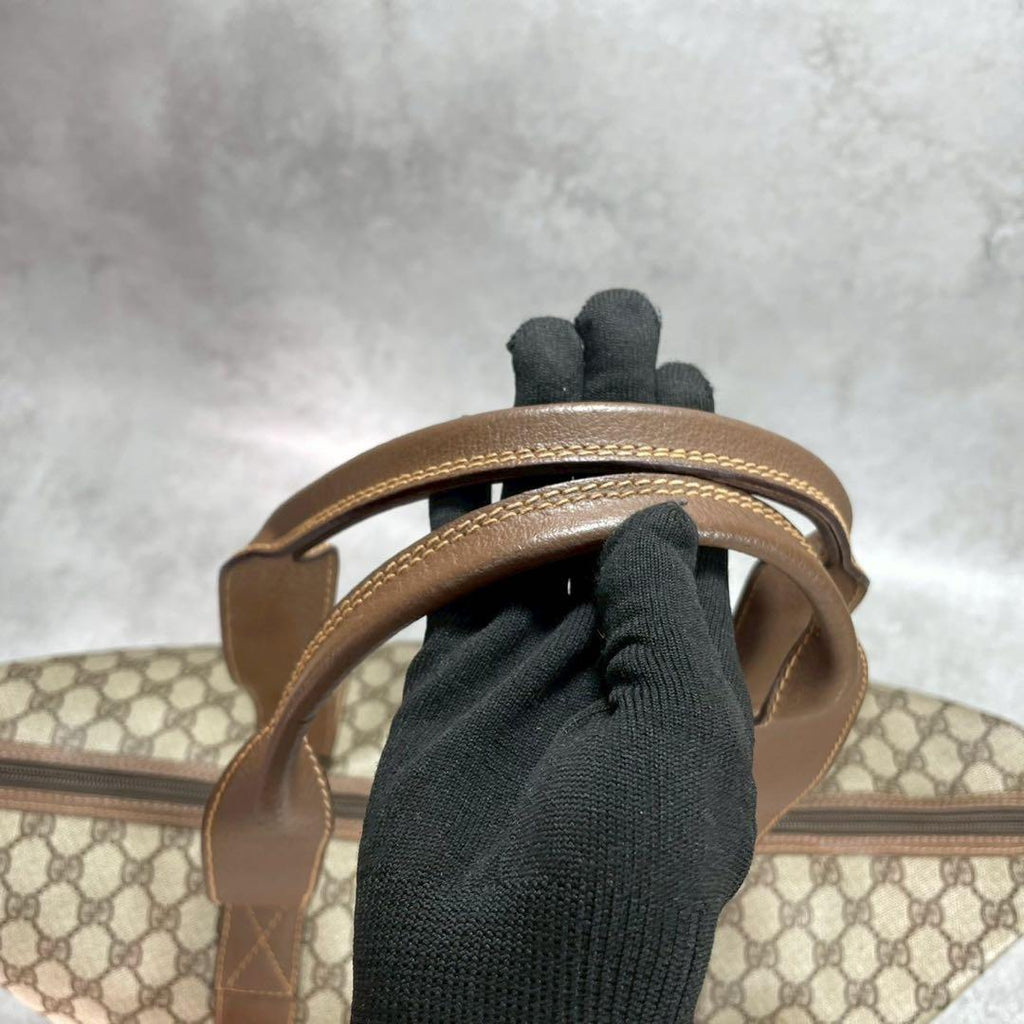 Gucci GG Boston Bag Brown Leather Logo — view 6