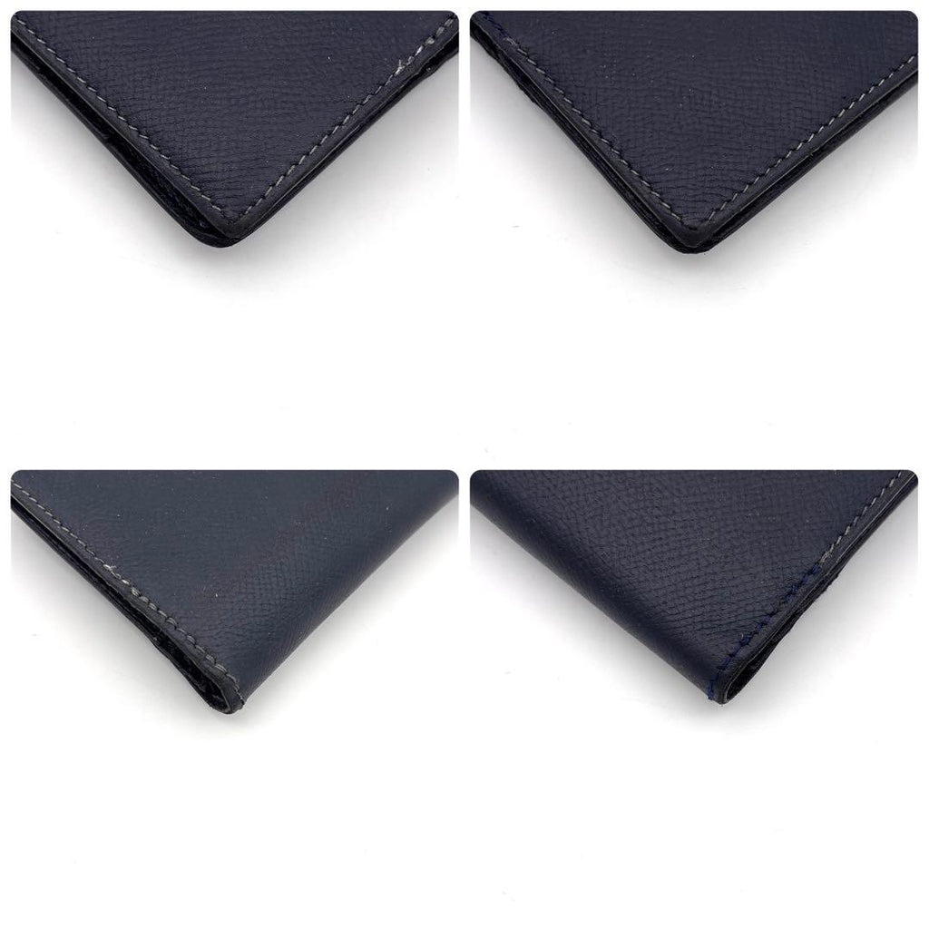 Hermes Bearn Classic Bifold Wallet Navy Leather Epsom — view 8