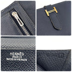 Hermes Bearn Classic Bifold Wallet Navy Leather Epsom — view 9