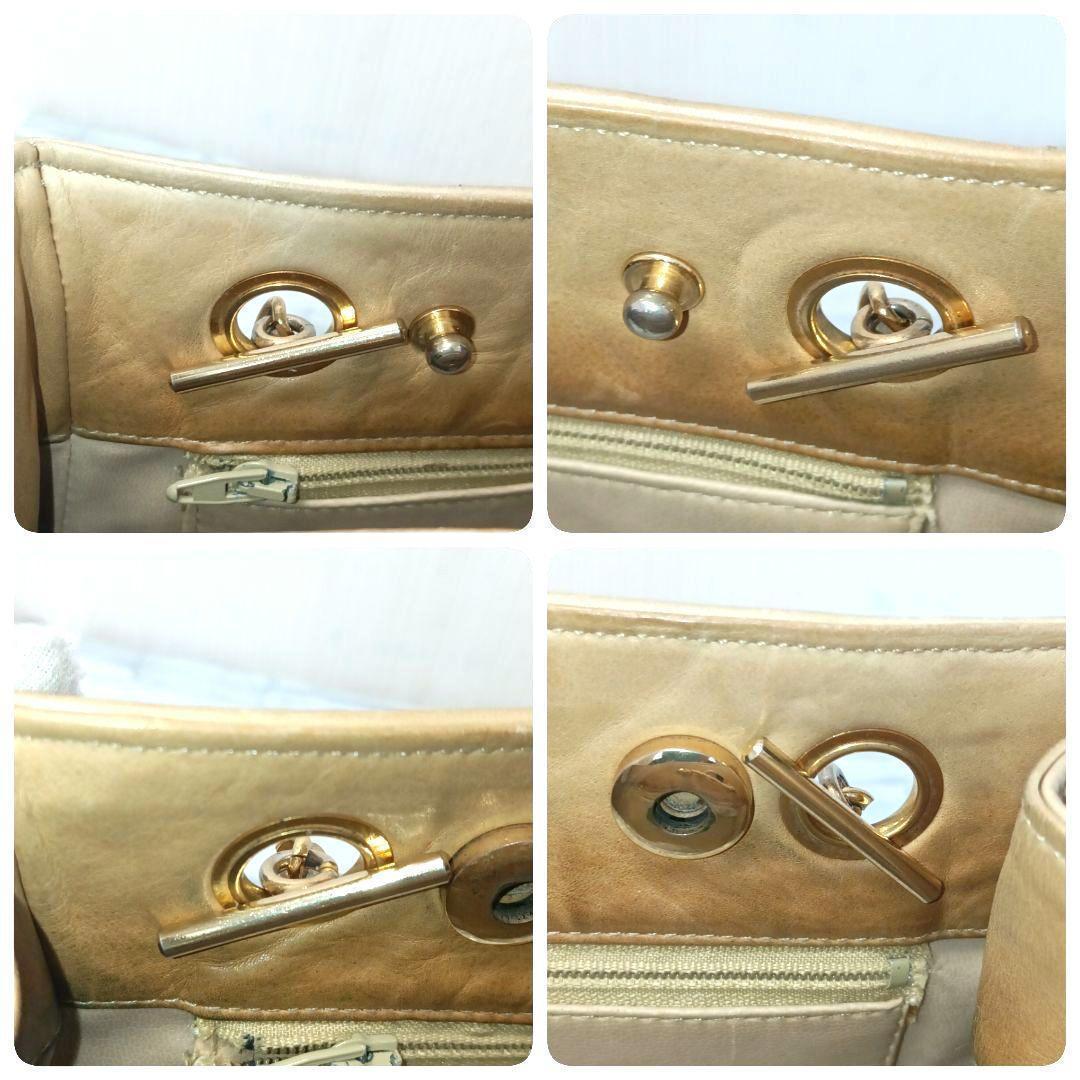 Chanel Quilted Chain Shoulder Lambskin Beige CC Logo — view 7