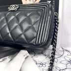 Chanel Chain Wallet Caviar Leather Boy Shoulder — view 5