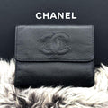 Chanel Wallet Coco Stitch Caviar Trifold Compact