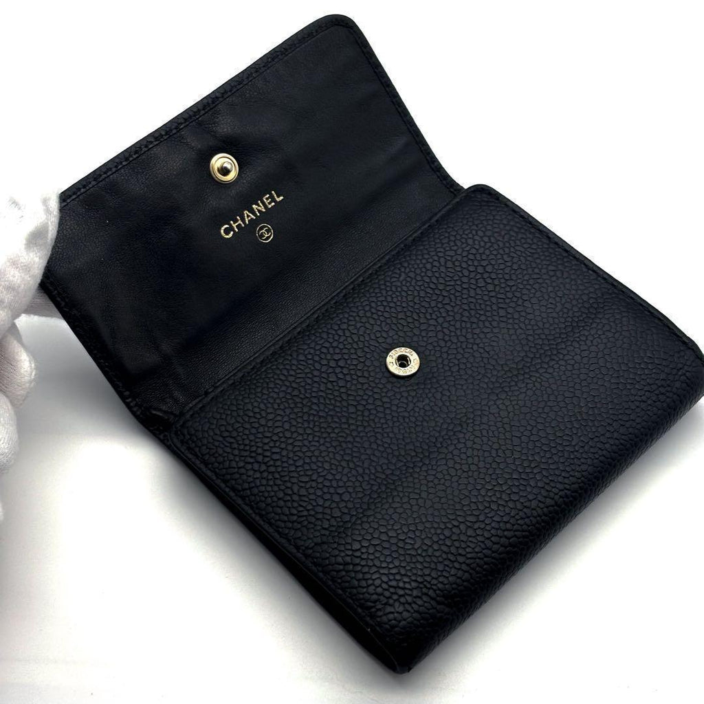 Chanel Wallet Coco Stitch Caviar Trifold Compact — view 3