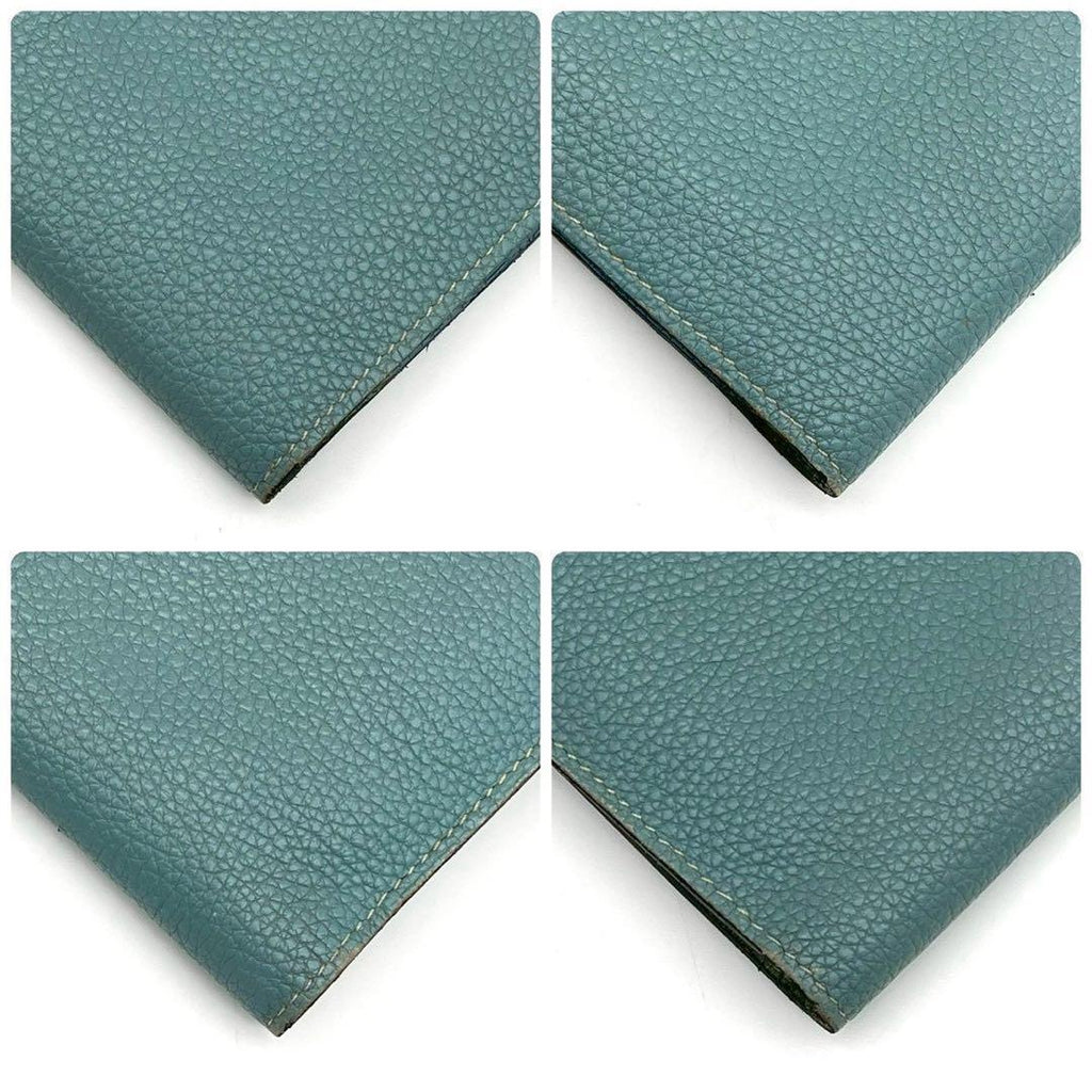 Hermes Dogon GM Duo Bifold Wallet Blue Silver — view 6