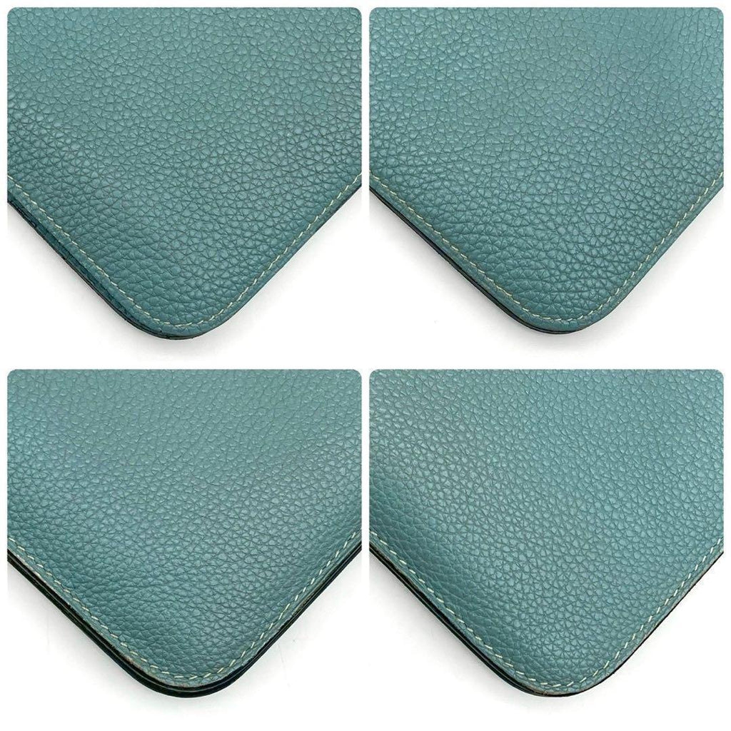 Hermes Dogon GM Duo Bifold Wallet Blue Silver — view 7
