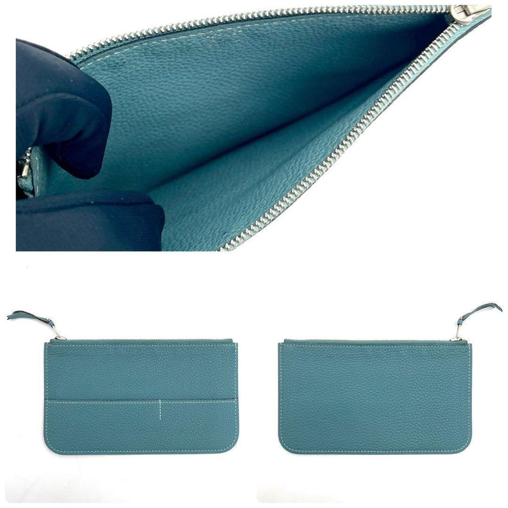Hermes Dogon GM Duo Bifold Wallet Blue Silver — view 9