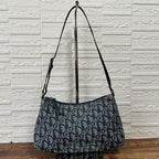 Dior Trotter Canvas Leather Shoulder Bag Pouch — view 2