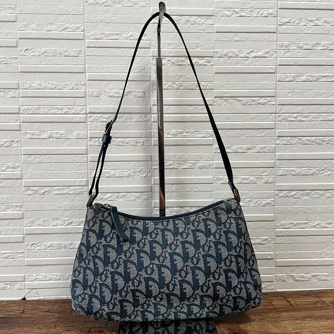 Dior Trotter Canvas Leather Shoulder Bag Pouch — view 2