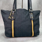 Gucci GG Sherry Line Tote Black Canvas — view 2