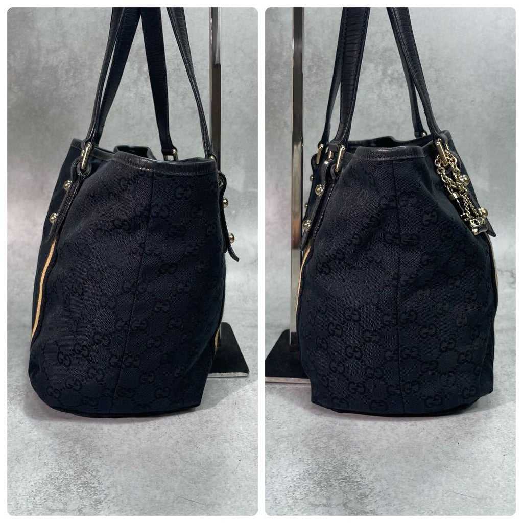 Gucci GG Sherry Line Tote Black Canvas — view 7