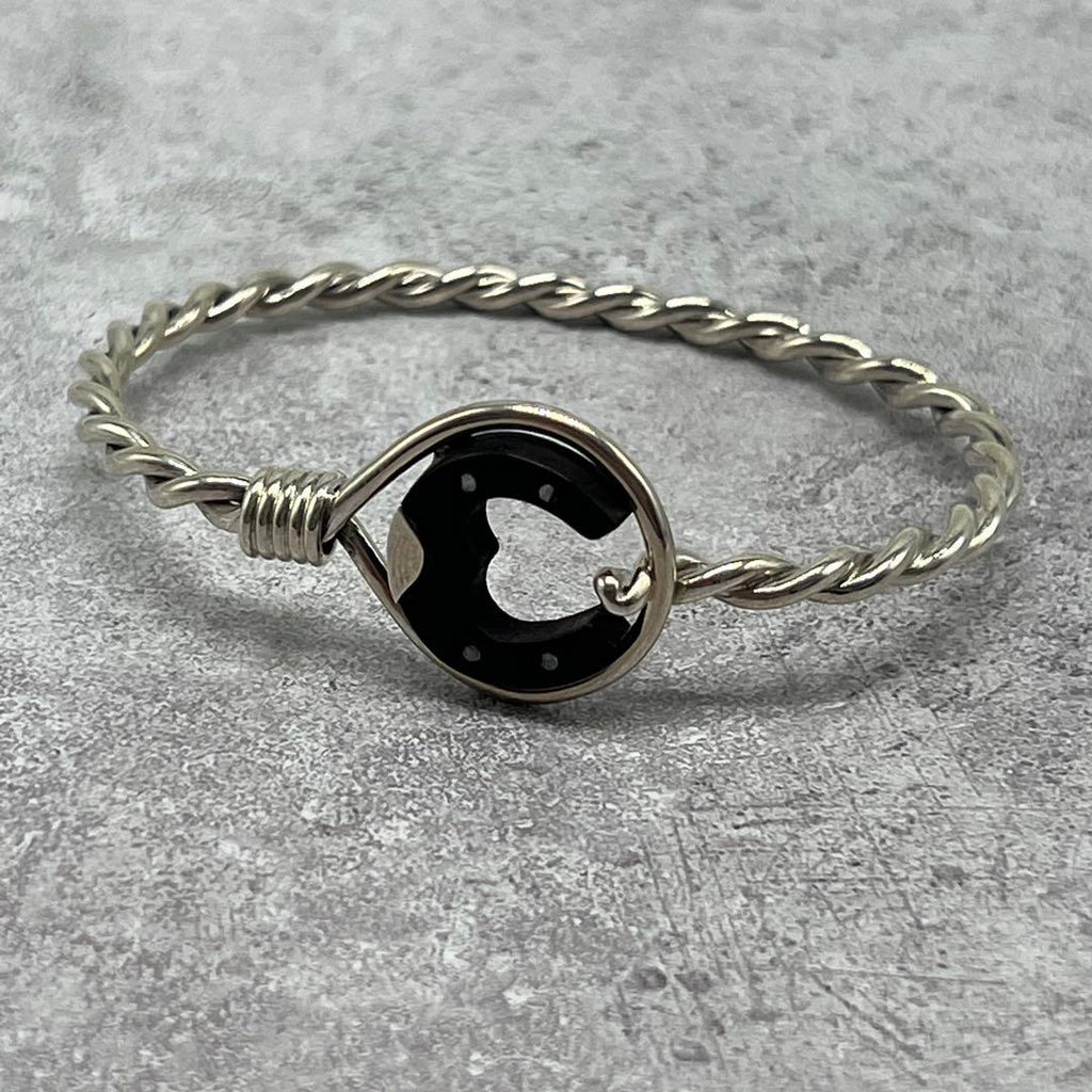 Gucci Horseshoe Twist Bangle Ebony Bracelet
