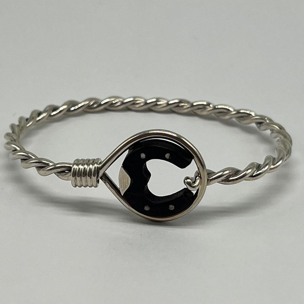 Gucci Horseshoe Twist Bangle Ebony Bracelet — view 2