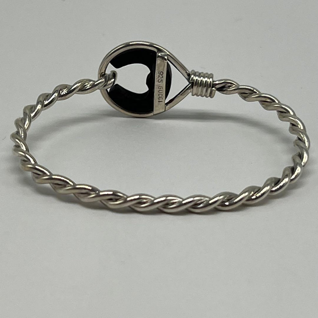 Gucci Horseshoe Twist Bangle Ebony Bracelet — view 4