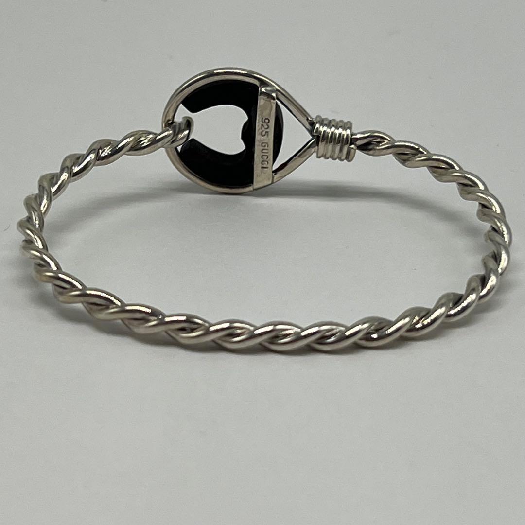 Gucci Horseshoe Twist Bangle Ebony Bracelet — view 4