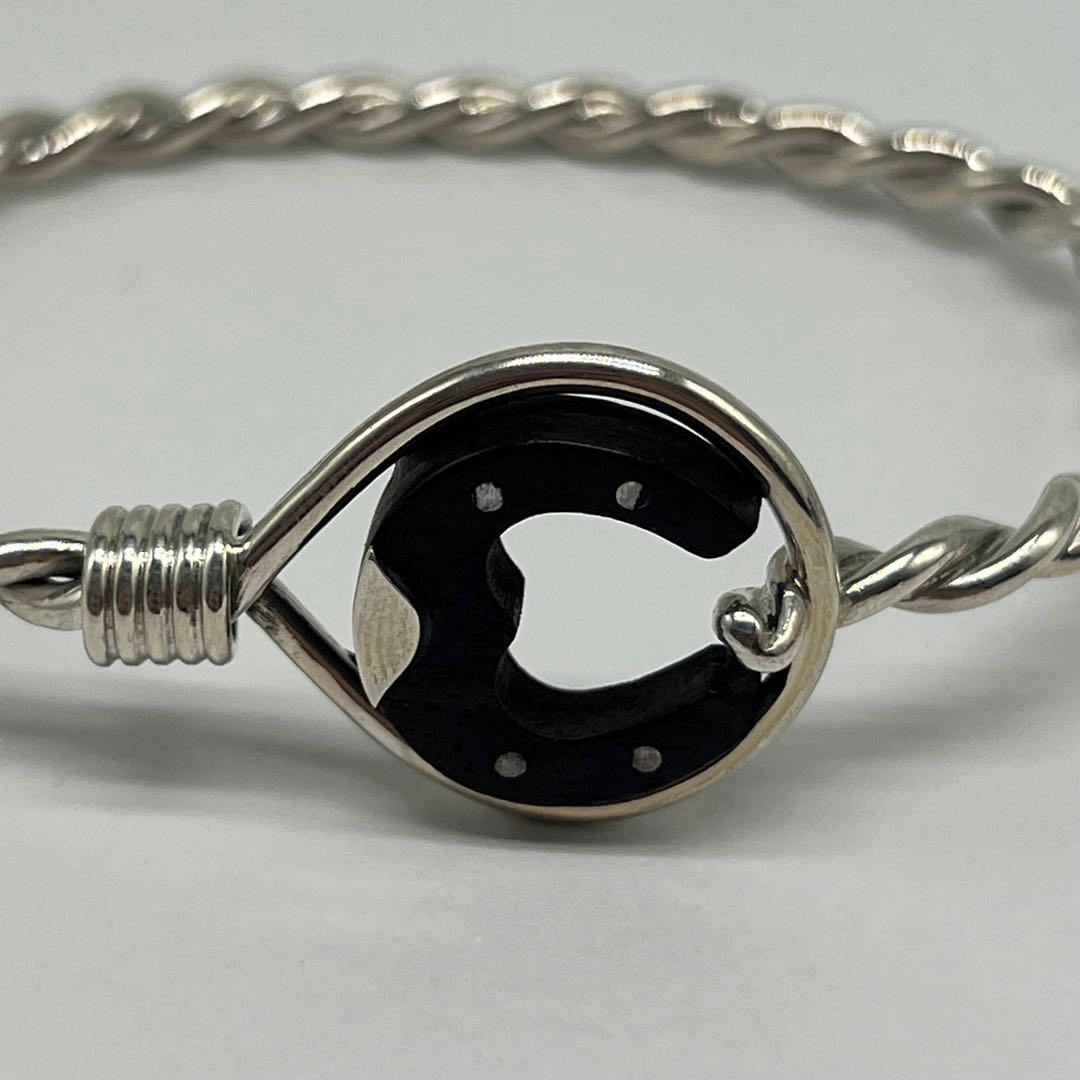 Gucci Horseshoe Twist Bangle Ebony Bracelet — view 6