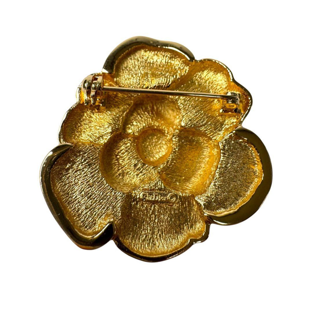 Dior Brooch Flower Camellia Rhinestone Vintage — view 5