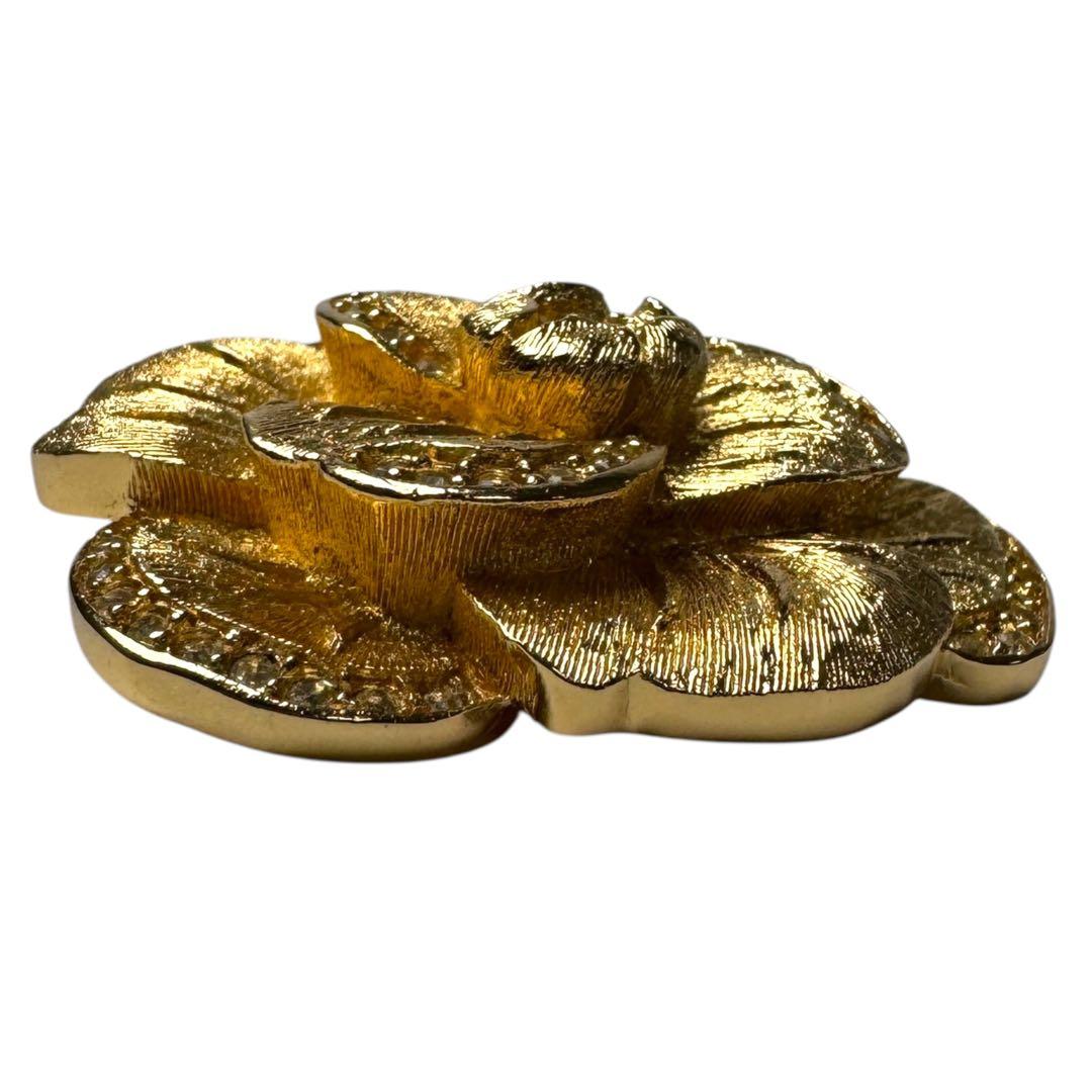 Dior Brooch Flower Camellia Rhinestone Vintage — view 8