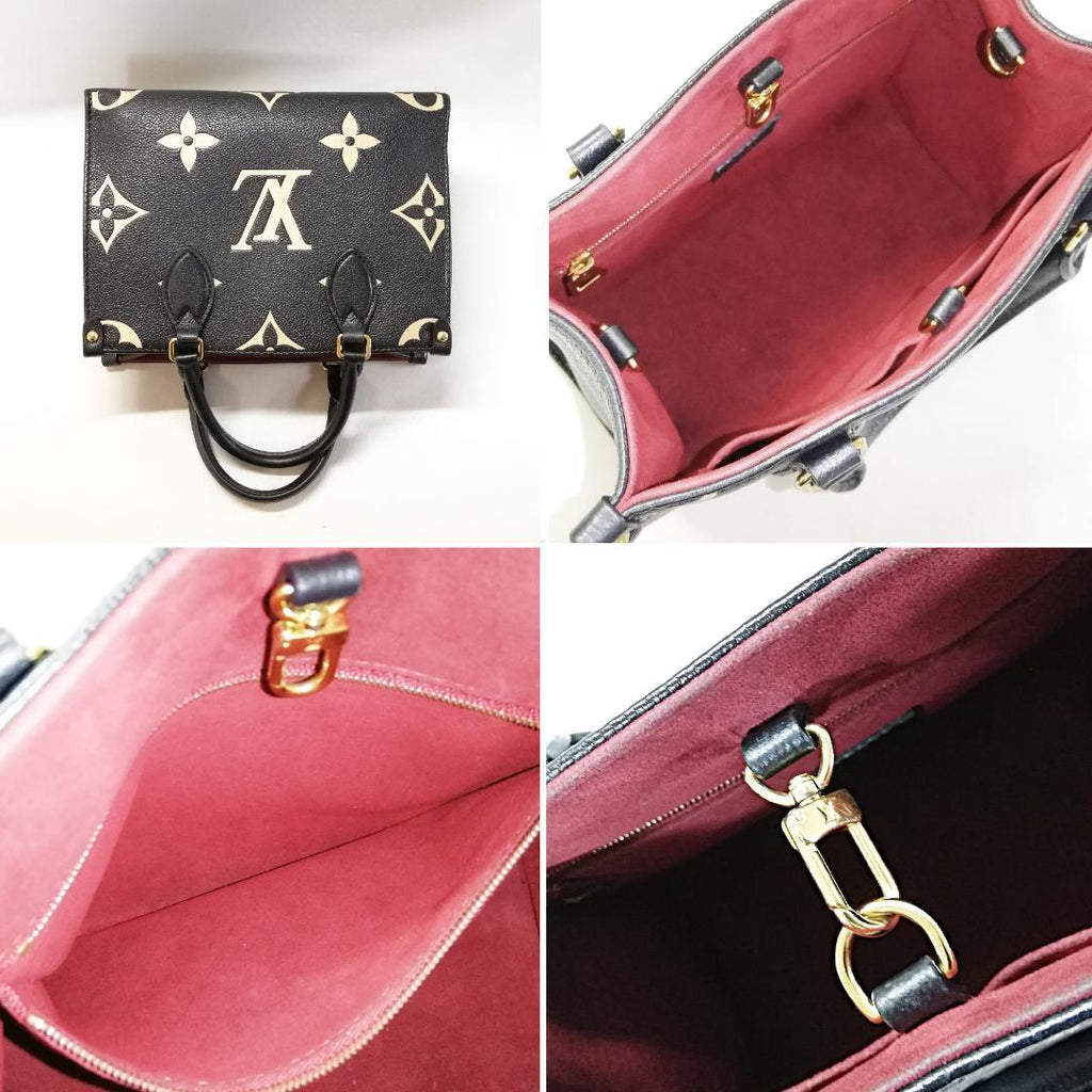 Louis Vuitton On The Go PM 2-Way Black Beige Tote Bag — view 4