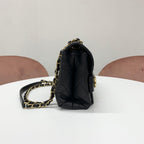Chanel Quilted Logo Lambskin Double Chain Shoulder — view 2