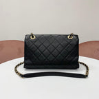 Chanel Quilted Logo Lambskin Double Chain Shoulder — view 3