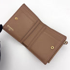 Chanel Quilted CC Logo Bifold Wallet Beige Caviar Leather — view 3