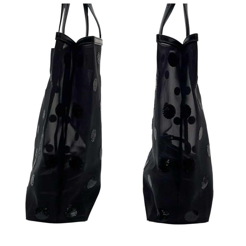 Prada Leather Mesh Sequin Dot Pattern Hand Tote Bag — view 3