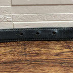 Gucci GG Interlocking Buckle Leather Belt Silver Black — view 6