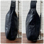 Celine Leather Circle Logo Shoulder Bag Black — view 4