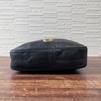 Celine Leather Circle Logo Shoulder Bag Black — view 5