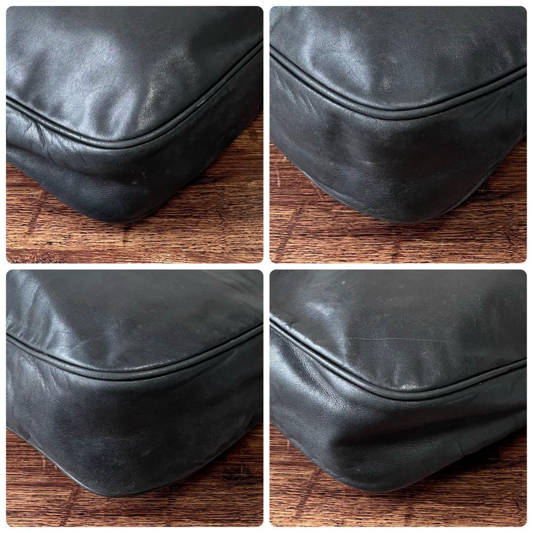 Celine Leather Circle Logo Shoulder Bag Black — view 6
