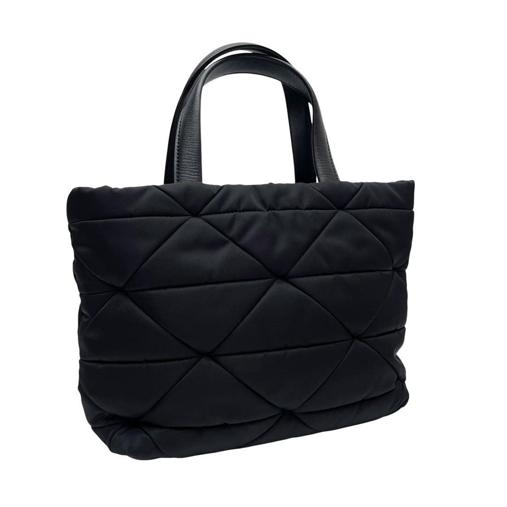 Prada Nylon Leather Quilted Shoulder Bag Black — view 2