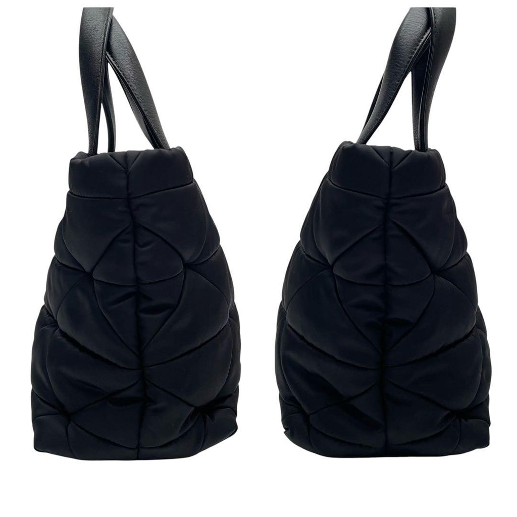 Prada Nylon Leather Quilted Shoulder Bag Black — view 3