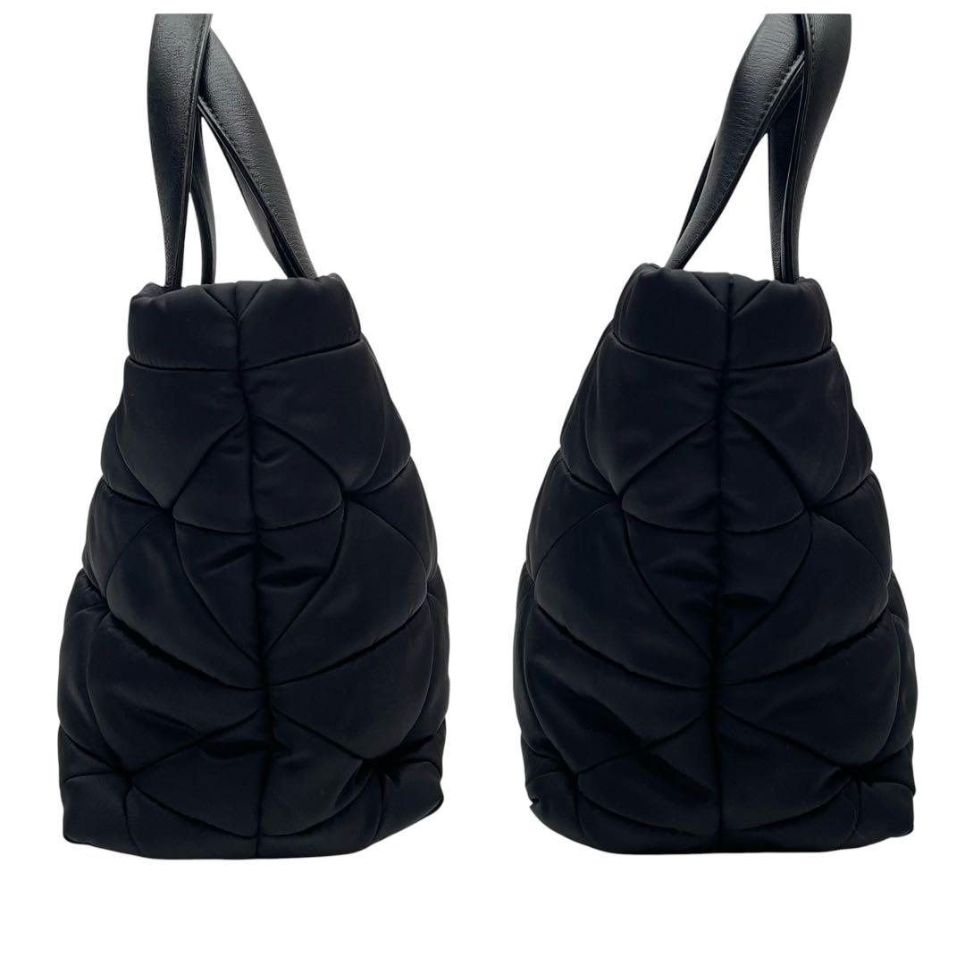 Prada Nylon Leather Quilted Shoulder Bag Black — view 3