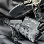 Prada Nylon Leather Quilted Shoulder Bag Black — view 9