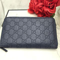 Gucci Guccissima Wallet Navy GG Leather