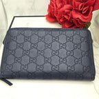 Gucci Guccissima Wallet Navy GG Leather