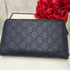 Gucci Guccissima Wallet Navy GG Leather — view 2