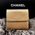 Chanel Wallet Coco Stitch Caviar Snap Trifold
