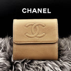 Chanel Wallet Coco Stitch Caviar Snap Trifold