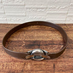 Chanel Leather Silver Buckle Belt Brown — view 5
