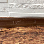 Chanel Leather Silver Buckle Belt Brown — view 6