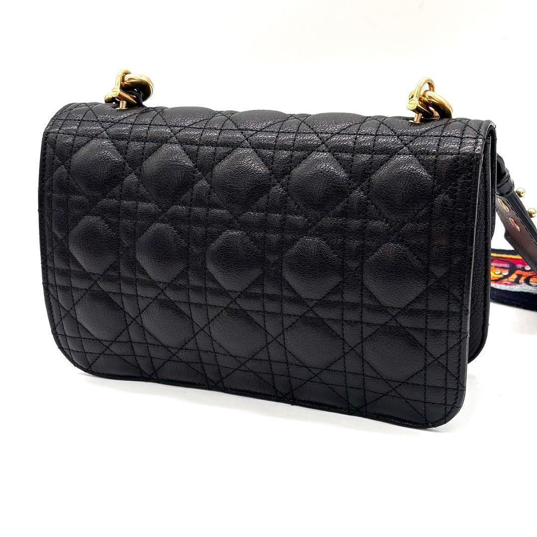 Dior Cannage Shoulder Bag Black Leather — view 2