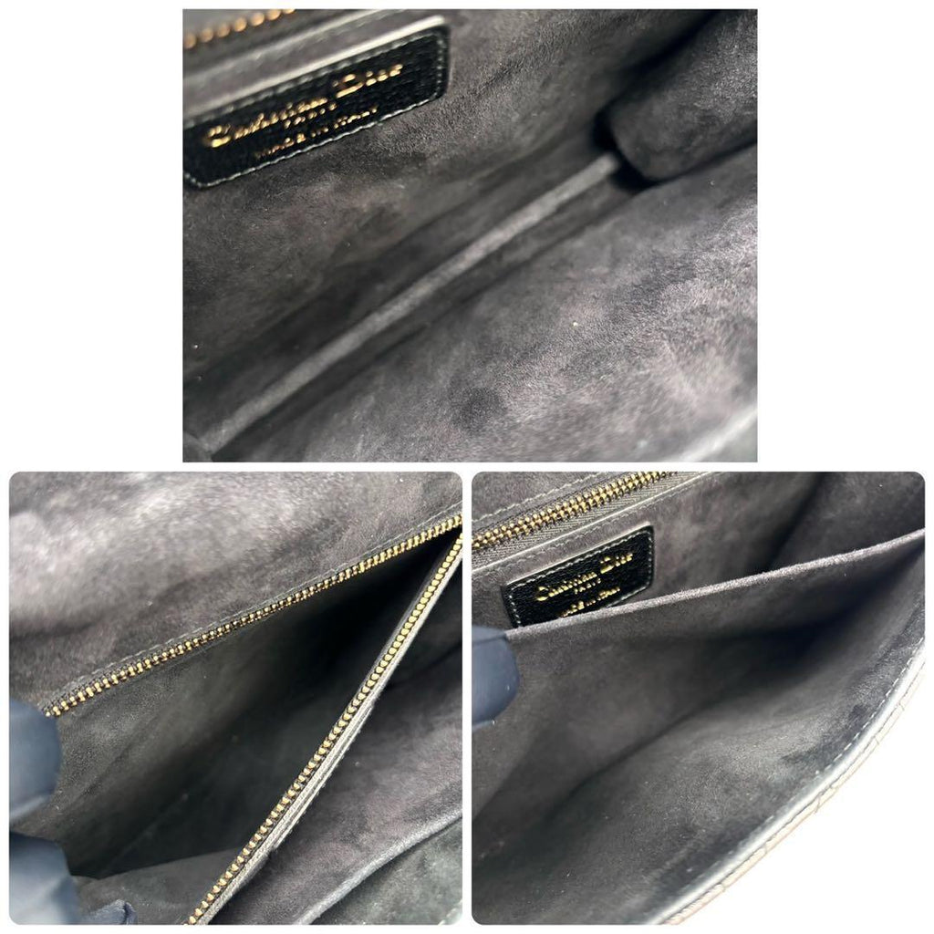 Dior Cannage Shoulder Bag Black Leather — view 5