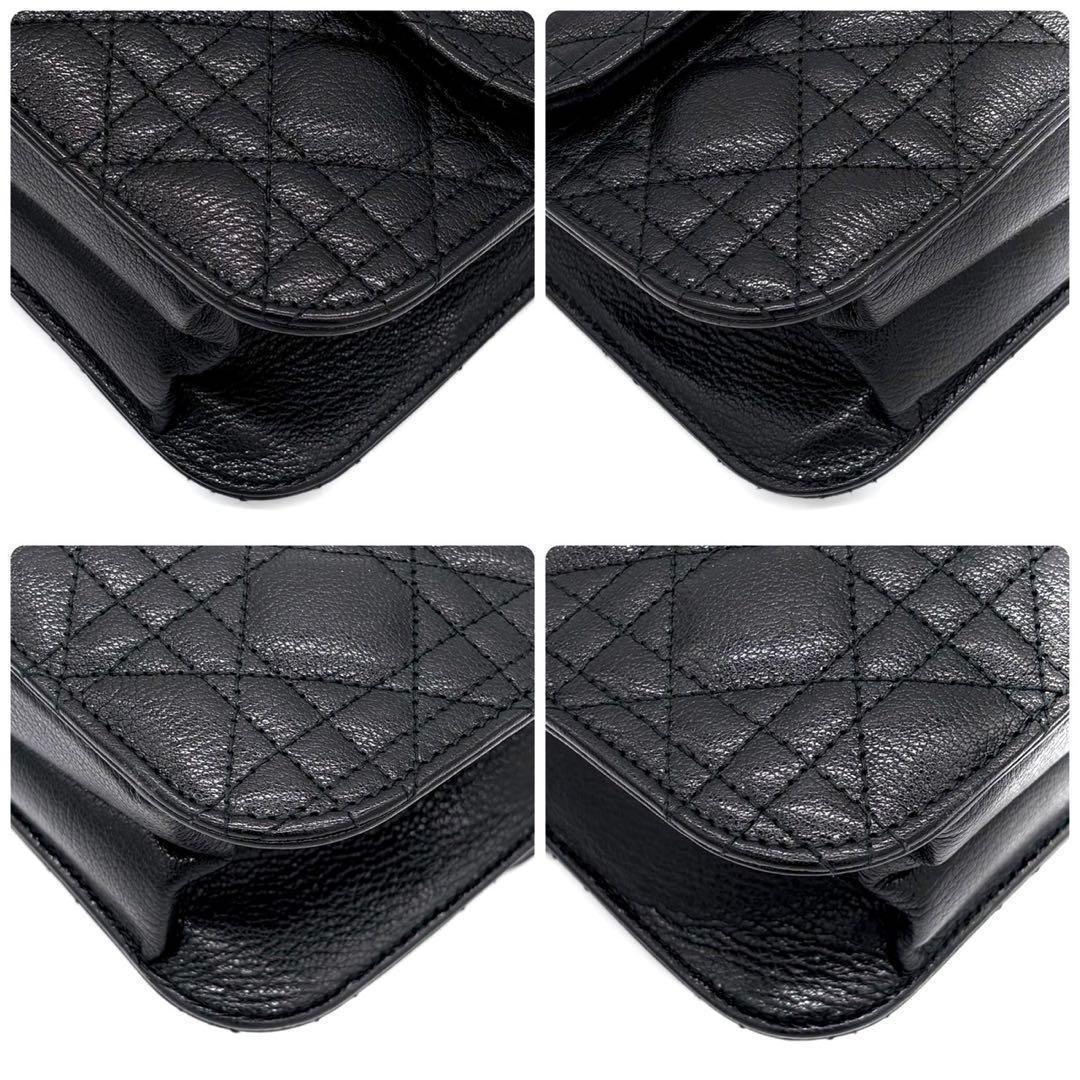 Dior Cannage Shoulder Bag Black Leather — view 8