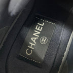 Chanel CC Logo Leather Fabric Suede Sneakers Black — view 8